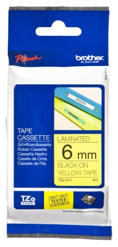 Brother Genuine Black on Yellow P-Touch Tape(TZe-611)