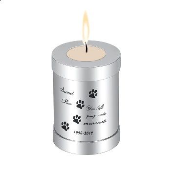 Stainless Steel Pet Memorial Candle Holder Pet Urn