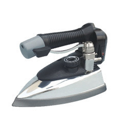 Professional steam iron with hanging plastic bottle