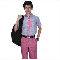 Boys School Uniform - Cotton Half Sleeve Shirt & Stitched Pants | Customized Logo, Durable Fabric, Excellent Breathability, Easy Care