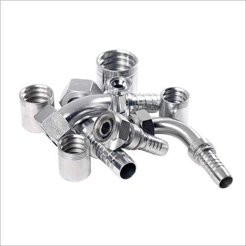 Hose End Fittings - Metal, 3 Inch | Silver Finish, Durable Design for Reliable Fluid Connection