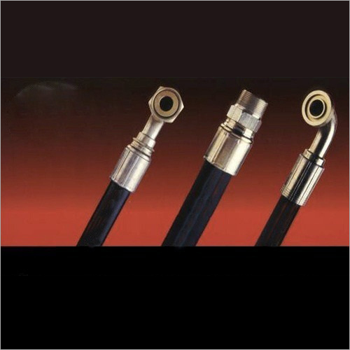 Braided Hydraulic Hoses - Rubber Material,  Air Medium, Black Color | No Warranty Provided