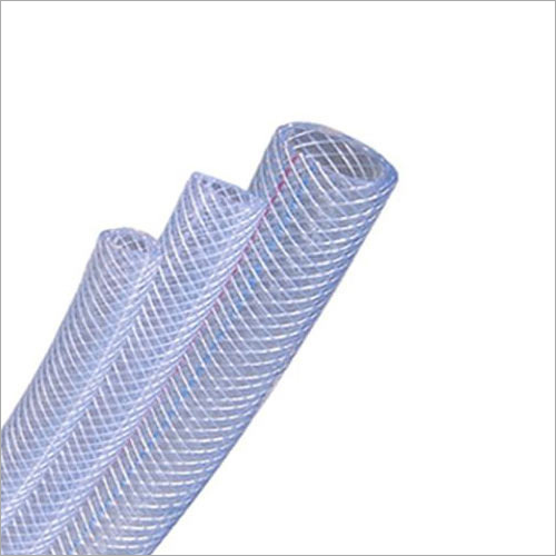 Braided Hose Pipe - Plastic Material, Round Shape, White Color | Ideal for Air Medium Applications