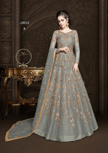 Grey Anarkali Salwar Suit
