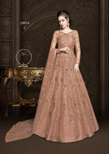 Orange Anarkali Salwar Suit