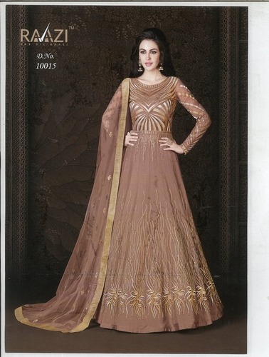Brown Anarkali Salwar Suit