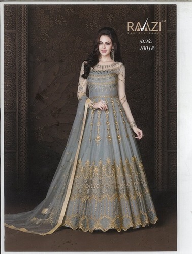 Grey Anarkali Salwar Suit