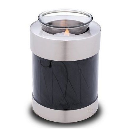 Black & Silver Midnight Pearl Tealight Urn