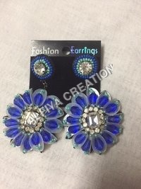 Silver Crystal Stone Earring, Dangle Hook Earring