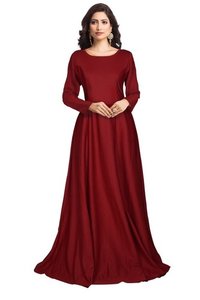 Maroon Ladies Long Gowns