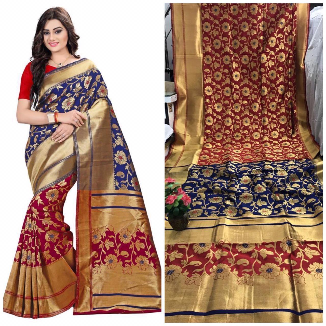 Mina Jhalar Banarasi Silk Saree