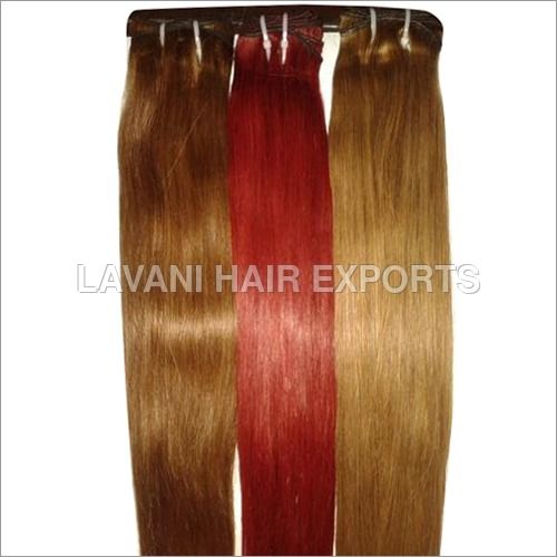 Yellow And Red Colored Indian Human Hair Extension