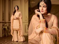 Designer Embroidered Gharara Suit
