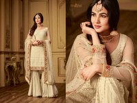 Designer Embroidered Gharara Suit