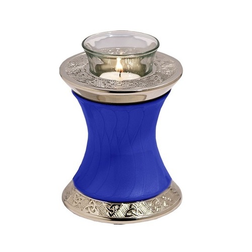 Baroque Blue Tealight Cremation Urn