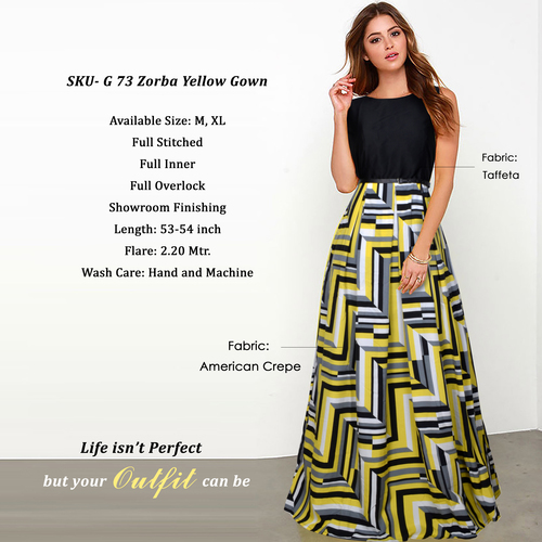 Yellow Ladies Long Gown