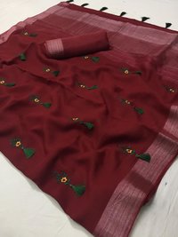 Ladies Linen Silk Saree