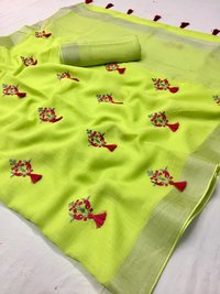 Ladies Linen Silk Saree