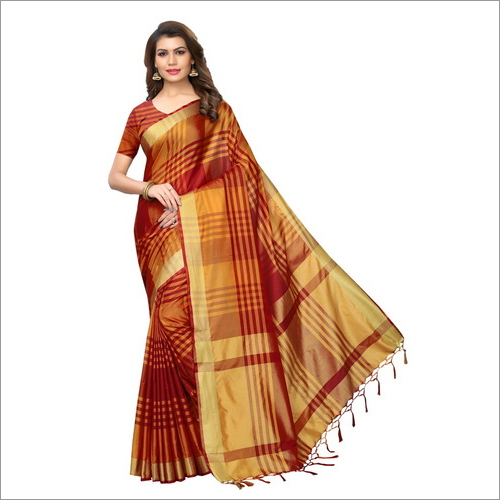 Block Cotton Silk Saree
