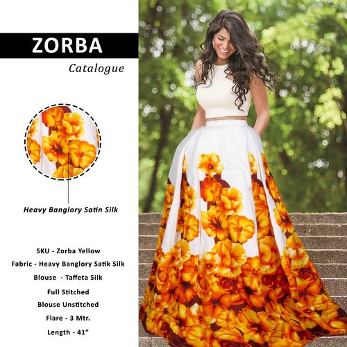 Orange Printed Lahenga
