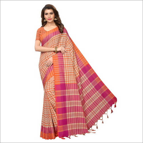 Terra Check Printed Saree