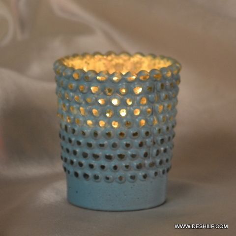 SILVER FINISH GLASS VOTIVE