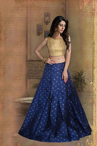 Blue Silk Lehenga