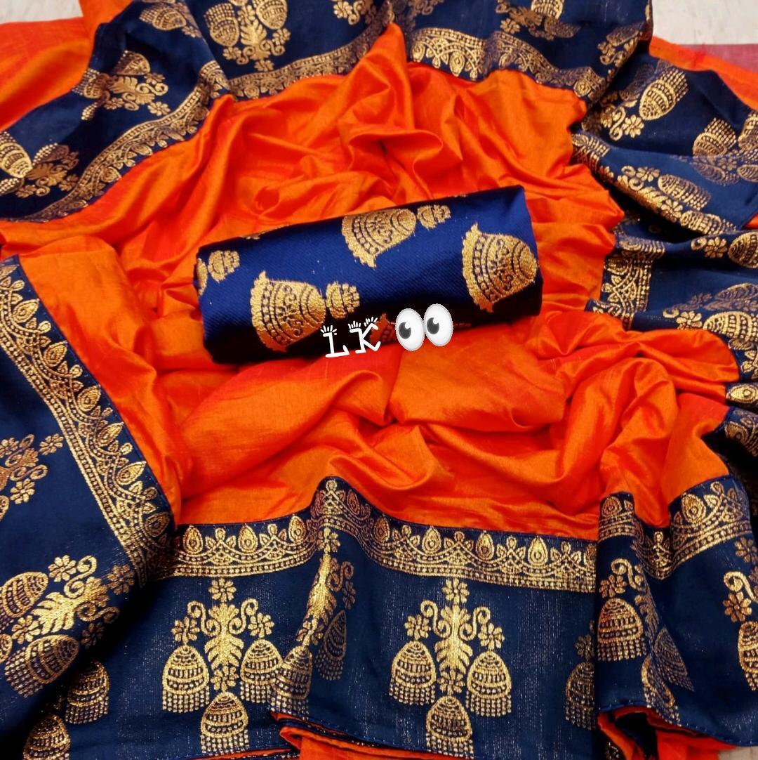 jhumki Embroidery Silk Saree
