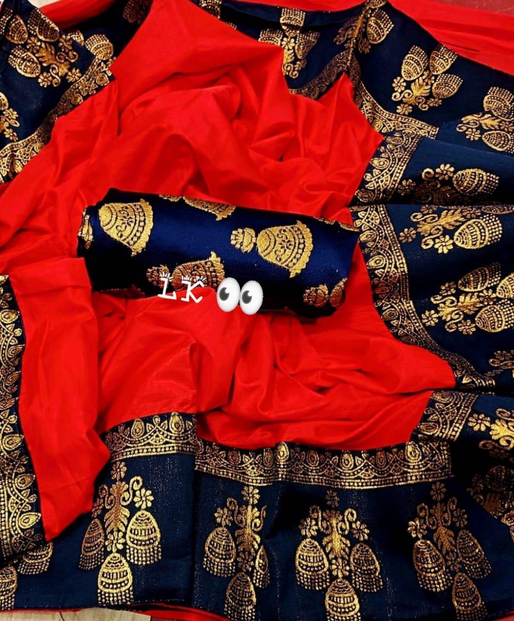 jhumki Embroidery Silk Saree