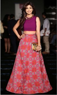 Purple Ladies Party Wear Lehenga