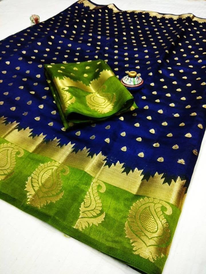 Mango Butta Kanjivaram Silk Saree