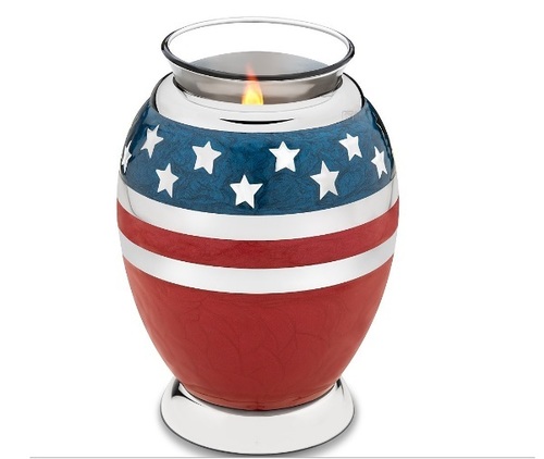 Tealight Stars & Stripes Cremation Urn