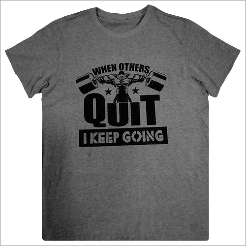 Mens Round Neck Grey T-Shirt