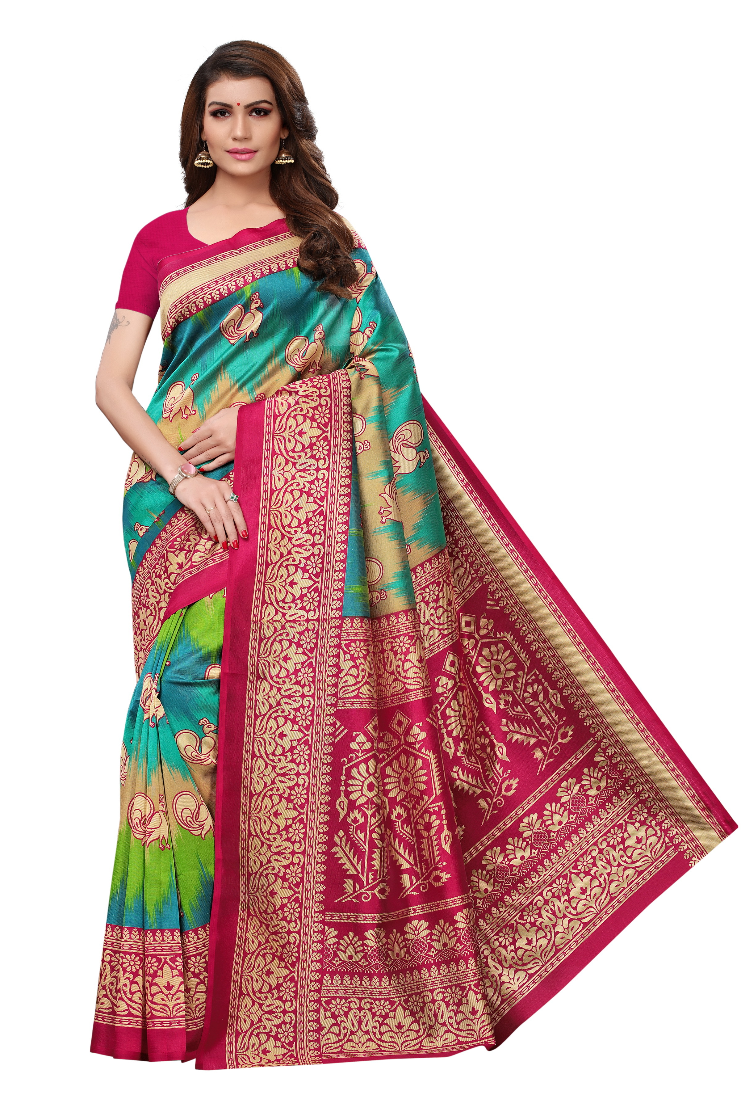 New Saanvika Printed silk saree