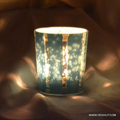 SILVER GLASS MADE T LIGHT VOTIVE