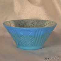 Glass Art Silver Finish Bowl - Round Vintage Design, Height 4cm, Diameter 9cm, Sky Blue & More Colors Available, 100% Handmade Craftsmanship