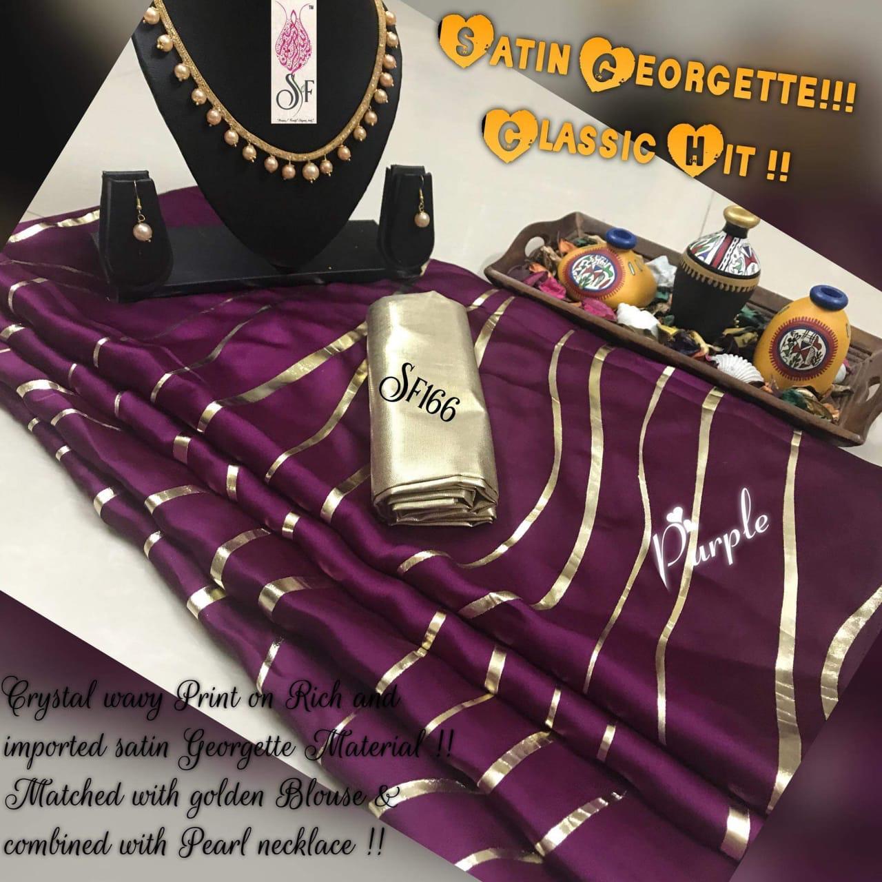 Foil Lehariya Satin Saree