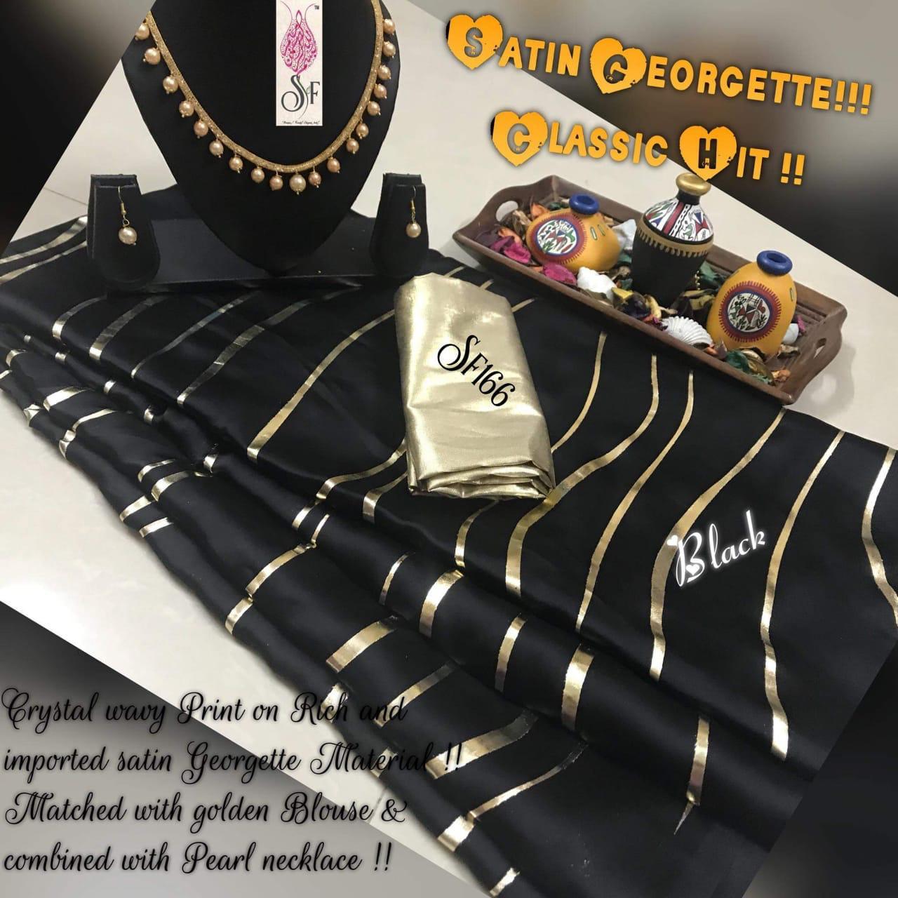 Foil Lehariya Satin Saree