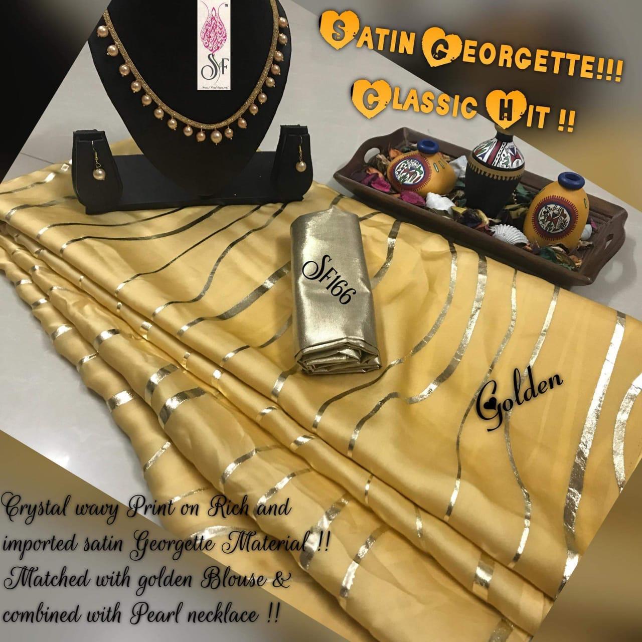 Foil Lehariya Satin Saree