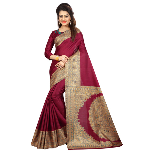 Fish Design Border Kalamakari Saree