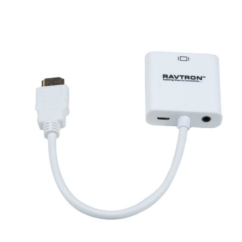 Black Hdmi M To Vga F Audio Connector