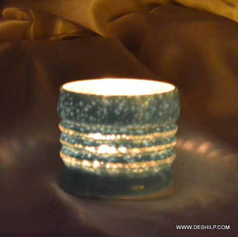 CANDLE VOTIVE WITH SILVER FINISH