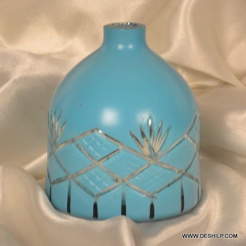 COLOR GLASS CUTTING FLOWER VASE