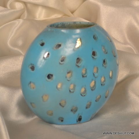 Color Opal Shape Flower Vase Bottom Diameter: 6  Centimeter (Cm)