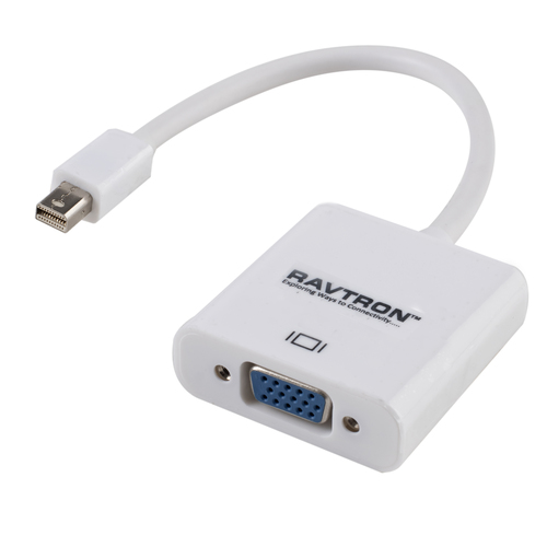 Mini DisplayPort Male to VGA Female Adapter - 2 Meter Length, Lightweight Black Design, HD 1920 x 1080 Resolution, Plug & Play Connectivity with Screw Fastening