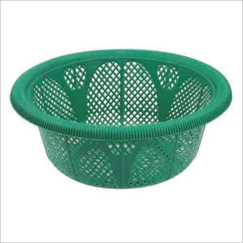 Sea Green Round Plastic Basket