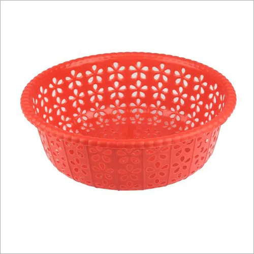 Red Hollow Drain Plastic Basket