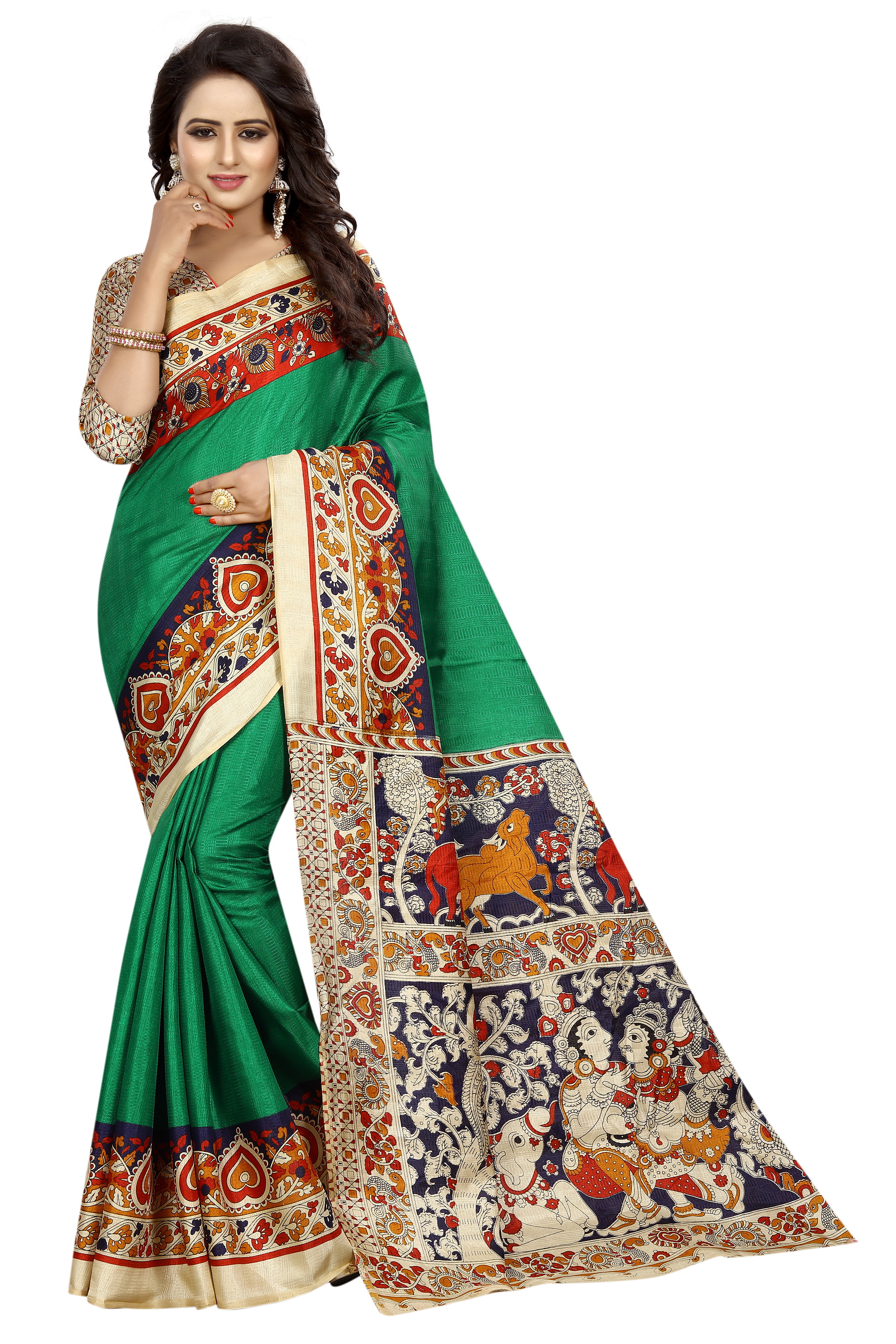Kalamkari Printed Silk Saree