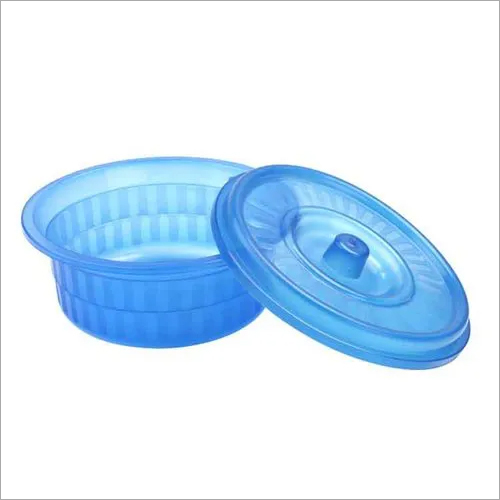 Blue Round Plastic Lunch Box