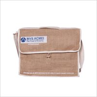 Jute Office Bag - Jute Material, Two Compartments, Natural Jute Color | Lightweight, Elegant Design, Front Lock & Mobile Holder, Unisex Style